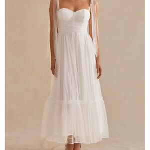 Birdy Grey White Midi Dress